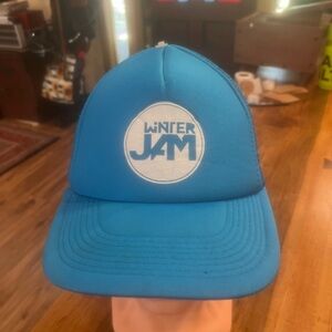 Vintage Blue Winter Jam Trucker Hat
